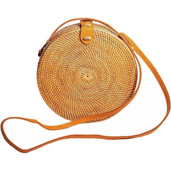 Bali handgemaakte dames rotan handtas crossbody tas schoudertas zomer strandtas - in geschenkdoos (behalve doostype)