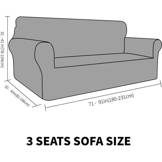 Thick fluwelen bankovertrekken, 3-zits - super stretch, antislip, voor honden- en kattenharen, huisdiervriendelijk- 1-delige elastische meubelbescherming, pluche bankovertrekken, 3-zits - Zwartgroen