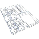 11-delige lade-organizer - doorzichtige plastic verdelers/make-up-organizers voor slaapkamer badkamer kantoor keuken - lade-organizers voor cosmetica briefpapier