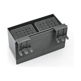 Houder - Tandenborstel Badkamer Zwart Ruimte Aluminium 2 Gleuven Tandenborstelbeker Opbergdoos Zonder boren Automatische installatie - Zelfklevend