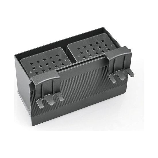 Houder - Tandenborstel Badkamer Zwart Ruimte Aluminium 2 Gleuven Tandenborstelbeker Opbergdoos Zonder boren Automatische installatie - Zelfklevend