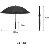 Long Handle Umbrella Samurai Sword Design Outdoor Travel Sun & Rain Umbrella Windproof Waterproof Storm Proof Anime Black Straight Umbrella 16 or 24 Ribs Metal Unisex Lightweight, black