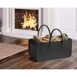 Pak van 2 vilten tassen, shopper, groot, vilten tas met handvat, vilten mand, groot, vilten tas, dames, brandhouttas, vilt, opvouwbaar, brandhoutmand, vilthouten mand voor hout, kranten, brandhout