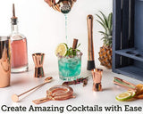 Cocktailshakerset 11-delig. - Cocktailset van roestvrij staal met baraccessoires - koper