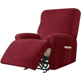 Stretchhoes voor relaxstoel, complete stoelbeschermer, stretch relaxstoelhoezen, 1 stuks, effen, fluweel, elastisch, stoelhoes voor televisiestoel, ligstoel, bordeaux rood