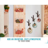 Set van 3 - Gietijzeren Cactus Dubbele Muurhaken/beugels - Decoratieve muurhaken voor jassen, tassen, handdoeken en meer - met schroeven en ankers - Kleur Rustiek Bruin