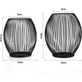 Kandelaar zwart 2 Stuks 16 x 18 cm