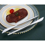 Tafelmes, 6-delig, roestvrij staal mat zilver tafelmes, robuust botermes, modern design botermes, vaatwasmachinebestendig (mat zilver, 8,9 inch)