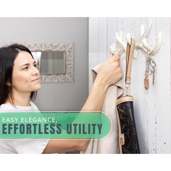 Gietijzeren geweihaak Vintage antieke metalen afwerking Beugel Beugel met haak | Geleverd met schroeven en pluggen