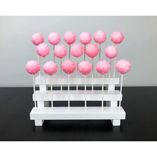 Cake Pop Stand Display Stand - Lollipop Houder 3 Tier Houten 17 Gaten Lollipop Display Stand voor Dessert Tafel Bruiloft Verjaardag Feest - Wit Inklapbaar - Past op 4mm Lollipop Sticks