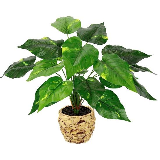 Kunstmatige pothosplant in mand pothos plant gouden klimop kamerplant kunst decoratie zijden bloem real touch groene kunstplant kunstbloem bladplant decoratieve plant groene plant bush aronsteen