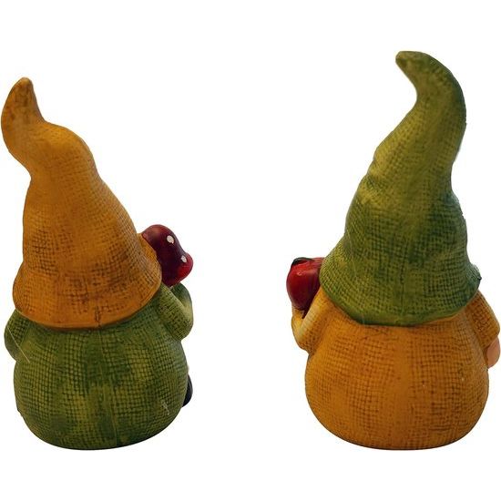 Herfstdecoratie kabouter set van 2 terracotta