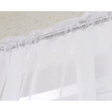 Stanggordijn, transparant, Voile, met 50 mm geplooide tape, 140 x 225 cm, Wit, 140 x 225 cm