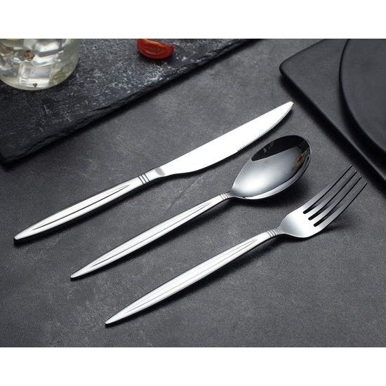 24-delige bestekset, serviesset, roestvrij stalen bestekset, hoogglans gepolijst, vaatwasmachinebestendig (set voor 6 personen)