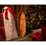 Fruitschaal van natuurlijk olijfhout, handgemaakt, 30 x 10 cm, olijfhouten kom voor het huishouden, 30 x 10 cm, houten schaal, decoratie, olijfhouten schaal voor fruit, brood en gebak, decoratieve schaal van hout