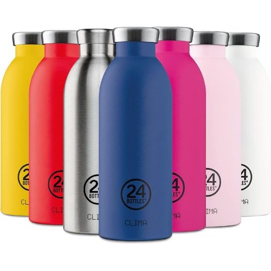 24Bottles Clima fles - 330ml/500ml/850ml thermosfles met 100% afgesloten deksel (12 uur warme dranken 24 uur koud), ecologische roestvrijstalen flessen