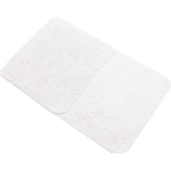 Badmat set van 2 bestaande uit badmatten: ca. 50/80cm en wc-mat ca. 45/50cm - wit