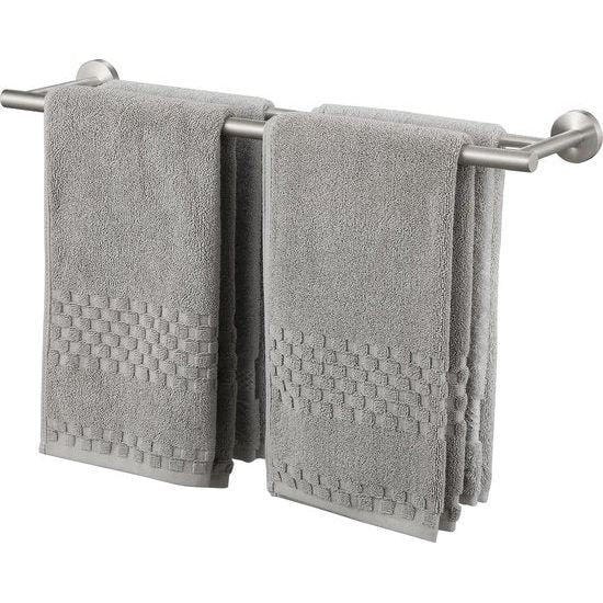 Double Towel Rail Bathroom Towel Holder Stainless Steel Wall Mounted 60 cm Brushed A2001S60-2