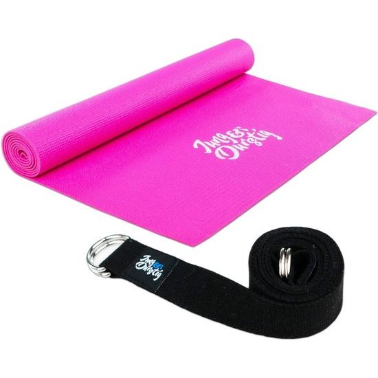 2-in-1 yogamat, bekleed en antislip, gymnastiekmat met yogastrap, fitnessmat inclusief e-book workout, sportmat, afmetingen 173 x 61 cm