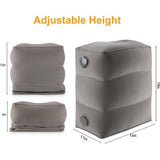 Voetsteun vliegtuig, opblaasbaar voetsteunkussen voor reisauto & thuis & kantoor, in hoogte verstelbaar Flyaway kinderbed, voor slapen op lange vluchten voor kinderen (grijs, 1 stuk)