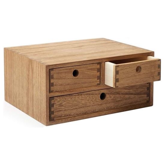 Bureau-organizer van hout, kantoorbenodigdheden, opbergrek, kast, sieraden, organizer met 3 laden, donkerbruin Houten bureau-organizer, kantoorbenodigdheden, opbergrek, kast, sieraden, organizer met 3 laden, in donkerbruin.