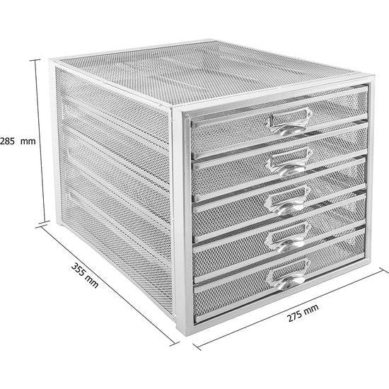 Wiremesh 5-laags papiersorteerder zilver