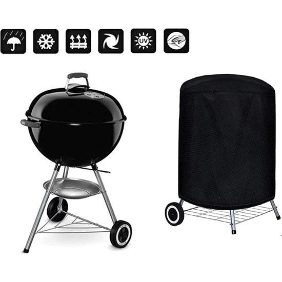 Ronde kogelbarbecue-afdekking, scheurbestendig, waterdicht, 210D Oxford-weefsel, uv-bescherming, barbecuehoes met verstelbaar koord