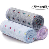 1 pak van 3 dekens, super zacht, premium fleece, huisdier deken, flanel, voor hond puppy kat, stip