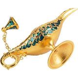Aladdin Lamp, Metal Carved Hollow Legend Lamp Hollow Aladdin Magic Genie Light Desired Pot Decoration
