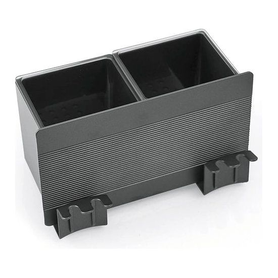 Houder - Tandenborstel Badkamer Zwart Ruimte Aluminium 2 Gleuven Tandenborstelbeker Opbergdoos Zonder boren Automatische installatie - Zelfklevend