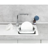 Foldable afwasbak met integrated aftapplug en handgrepen voor easy transport, space-saving opslag, 8 liter, (B x H x D) 39 x 18 x 32,5, grijs/wit.