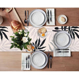 Table Runner Grey Modern Table Runner Colourful Table Runner Black Leaves Polyester Black Table Runner Washable Table Runner Small for Indoor and Outdoor Dining Room Party Holiday 40 x 140 cm