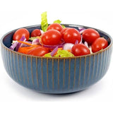 1800 ml porseleinen slakom keramische soepkom grote ramenkom noedelkom ontbijtgranen dessertkom havermoutkom bord fruitschaal serveerschaal blauw 21 cm