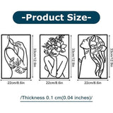 3 stuks 35 x 25 cm wanddecoratie van metaal, waterdichte wandsieraden, wandsculpturen om op te hangen, moderne wanddecoratie, metaal, woonkamerdecoratie, minimalistische muurkunst, abstracte