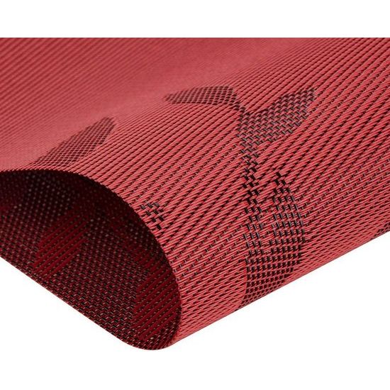 Placemat, afwasbaar, set van 6, pvc, slijtvast, hittebestendig, antislip, voor keuken, thuis, restaurant, eettafel, 45 cm x 30 cm (rood)