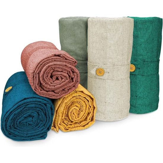 Katoenmix deken, 180 x 220 cm, blauw = Cotton blend deken, 180 x 220 cm, blauw