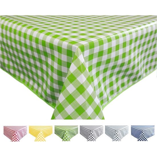 rechthoekige Oliedoek PVC Veeg schoon tafelkleed 140cm x 240cm 55x94 Gingham Check Groen