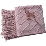 Woondeken, zacht, gebreid, wollen deken, kwastjes, knuffeldeken, sofadeken, slaapdeken, roze, 125 x 210 cm Woondeken, zacht, gebreid, wollen deken, kwastjes, knuffeldeken, sofadeken, slaapdeken, roze, 125 x 210 cm