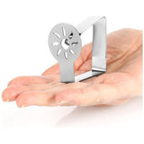 8 x premium roestvrijstalen tafelkleedclips voor binnen en buiten met decoratie op de tafelklemmen (08 stuks/zon)