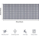Antislipbadmat 90 x 40 cm: machinewasbare douchemat met zuignappen Opvouwbare veiligheidsbadmat van TPE - antislipmat voor badkuip met snelle afvoer (donkergrijs)