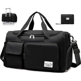 Sporttas voor dames en heren, reistas met schoenenvak en nat vak, groot, opvouwbaar, gymtas, waterdichte zwemtas, lichte trainingstas, jongens, meisjes, duffeltas voor sport, fitness, reizen,