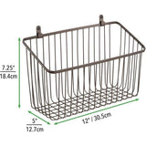 Set van 2 metalen wandrekken, grote opbergmand voor de hal, slaapkamer en andere ruimtes, organizer voor brieven, portemonnees, zonnebrillen of badkameraccessoires, bronskleurig.