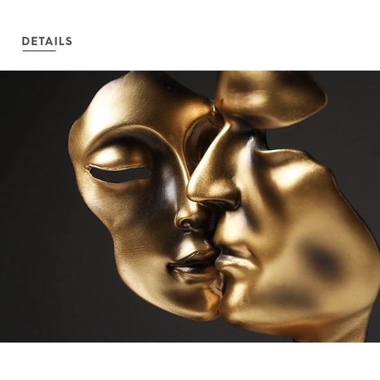 Dubbelzijdig gouden beeldje, decoratieve figuren, woonkamerdecoratie, decoratie voor thuiswinkels, moderne abstracte kunstsculpturen als decoratie, kantoordecoraties, polyresin, cadeau.