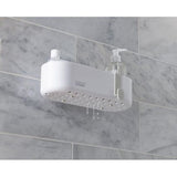 Duo douche caddy rek organizer, badkamer opslag voor douche accessoires, wit, groot