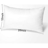 Set van 2 hypoallergene vierkante vorm kussen binnenkussens 30x50cm kussen vulling voor bank, bank, bed - indoor decoratieve kussens inserts, standaard/wit (12x20)