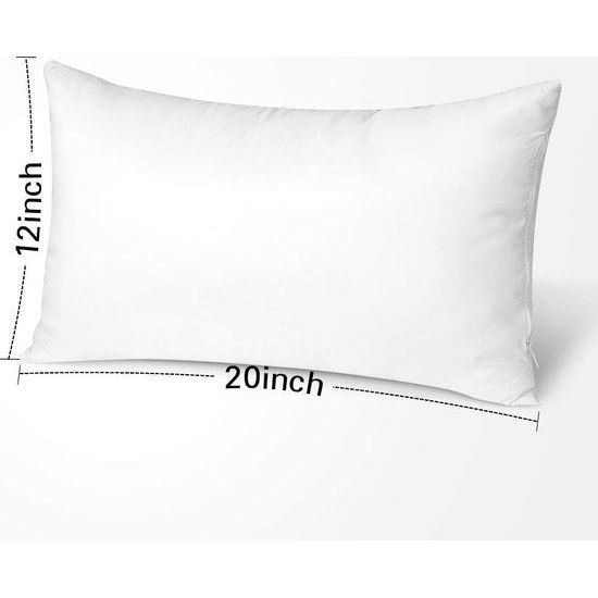Set van 2 hypoallergene vierkante vorm kussen binnenkussens 30x50cm kussen vulling voor bank, bank, bed - indoor decoratieve kussens inserts, standaard/wit (12x20)