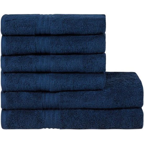 Handdoekenset van 100% biologisch katoen, hoge kwaliteit, zacht en zeer absorberend, sneldrogend, Oeko-Tex Made in Green & GOTS-gecertificeerd (2 badhanddoeken - 4 handdoeken, Deep Sea Blue)