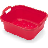Rechthoekige spoelbak met handgrepen, plastic, rood, 39 x 32 x 14 cm Rechthoekige gootsteen met handvatten, plastic, rood, 39 x 32 x 14 cm