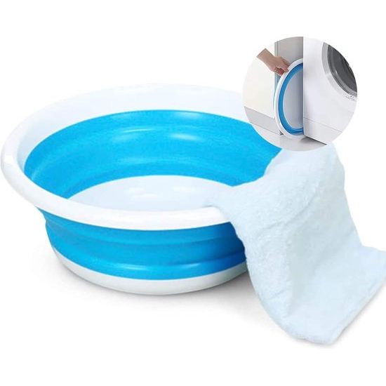 Opvouwbare wastafel, multifunctionele ronde wastafel, opvouwbare ronde spoelbak, wastafel, opvouwbare siliconen bekkenkom voor buiten, irriteren, kamperen, lopen