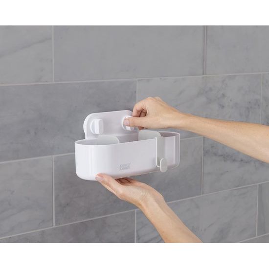 Duo douche caddy rek organizer, badkamer opslag voor douche accessoires, wit, groot